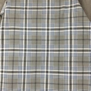 Vintage 90s plaid cotton polyester blended fabric 86” x 62” blue gray white